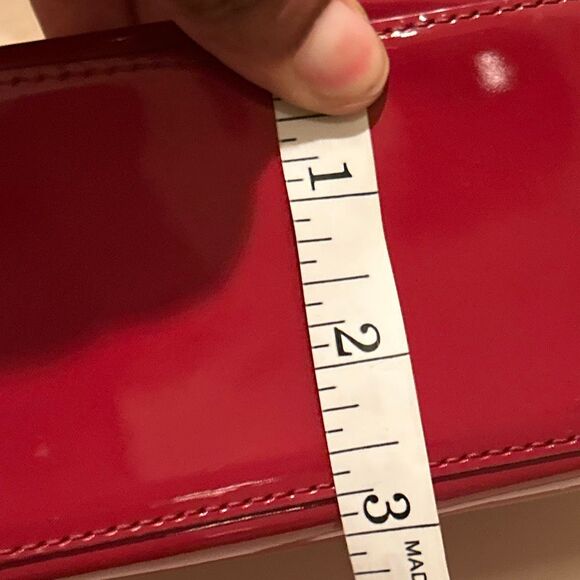 Furla Patent Leather Shoulder Bag Purse Red Buckle Strap Fall Winter Statement - Picture 15 of 15